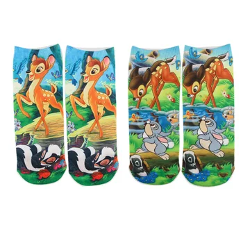 

12pairs A3855 Patchfan Cartoon Deer Animals Sock Casual Hip Hop Creative Soft Comfortable Funny Novelty Cotton Short Sock
