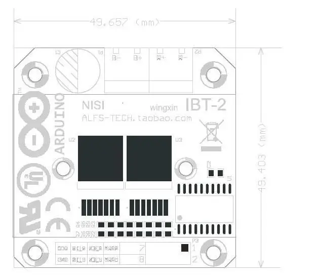 1/3PCS DC6-27V Doppel BTS7960 BTS7960B DC 43A schrittmotor stick modul H-Brücke PWM modul – Detail 2