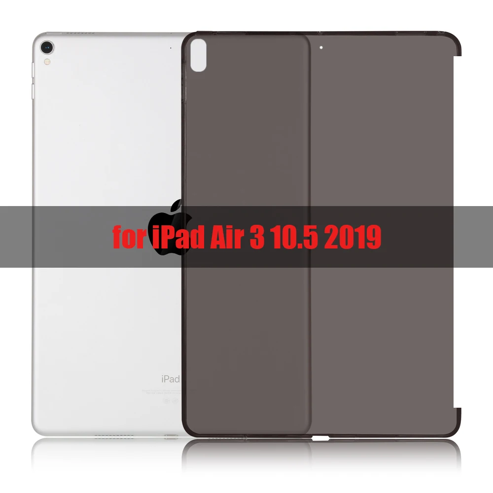 Силиконовый мягкий чехол на заднюю панель для iPad 10,5 Air 3, чехол с Умной клавиатурой, тонкий противоударный чехол для iPad 9,7 - Цвет: Black-1