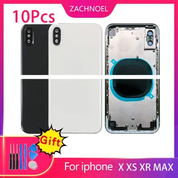 

10Pcs Full Housing for iPhone X XR XS XS MAX Back Cover Battery Door Metal Middle Chassis Frame