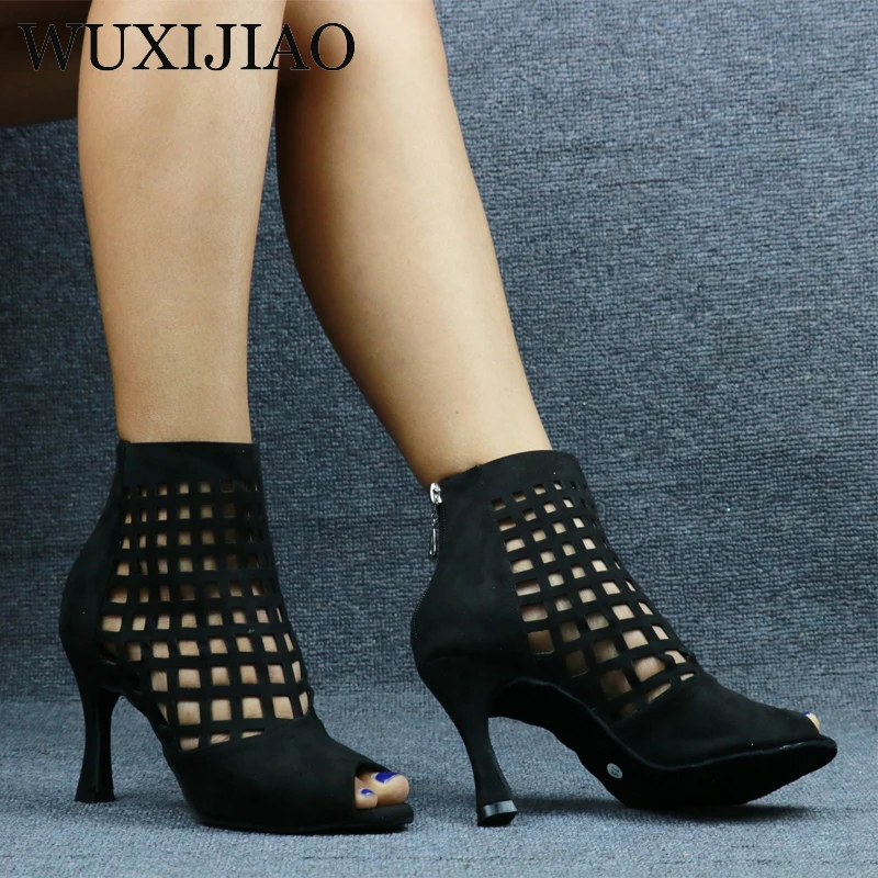 Laser Mesh Tricolor Latin Dance Shoes Ladies Salas Ballroom Dance Shoes Waltz High Heels