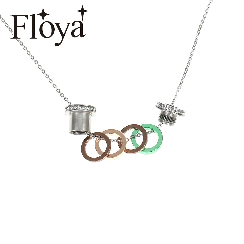 

Floya Luxury Pendants Necklaces Adjustable Zircon Base for Women Interchangeable Charm Combination Necklace Femme Bijoux