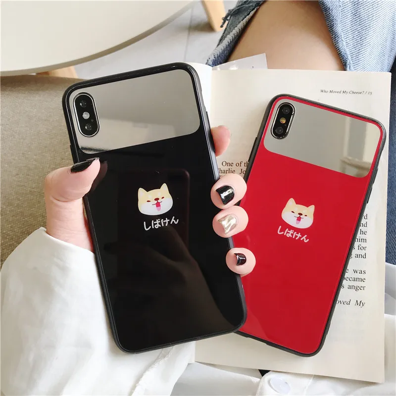 

HYH iPhone Glass Case Cute Pattern Anti Knock Fitted Case for Apple iphone 6 7 8 plus x xs xr max VIP