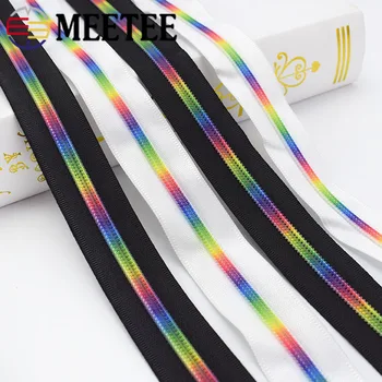 

Meetee 2/5/10meters 5# Nylon Colored Tooth Zipper Black White Cloth Code Loading Zipper DIY Home Textile Bag Sewing Accessories