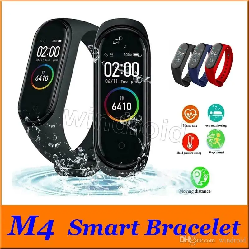 M4 Smartband спортивный браслет часы с пульсометром фитнес трекер мониторинг