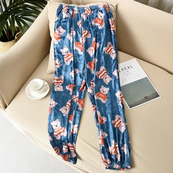 

Women Casual Pajamas Velvet Pants Loose Sleepwear Pyjamas Soft Pijamas Homewear Autumn Winter New Home Clothes Intimate Lingerie