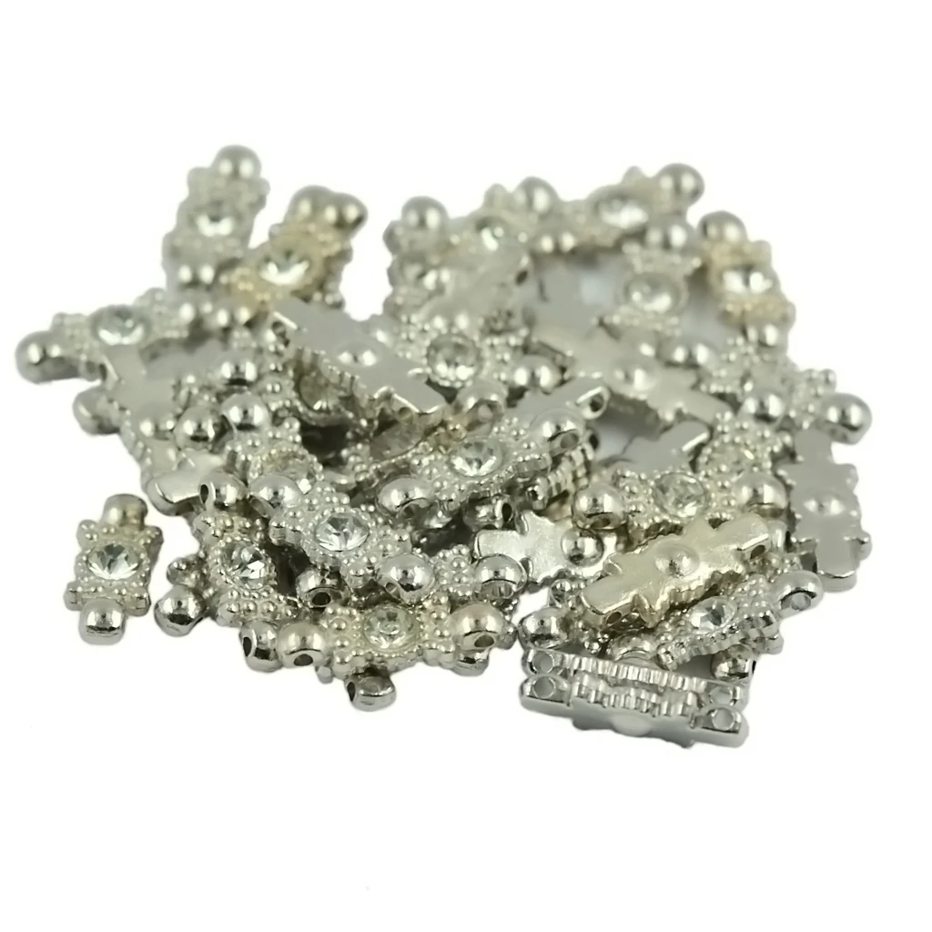 50pcs DIAMANTE NECKLACE BRACELET CONNECTORS LINKS JEWELLERY CRAFT FINDINGS