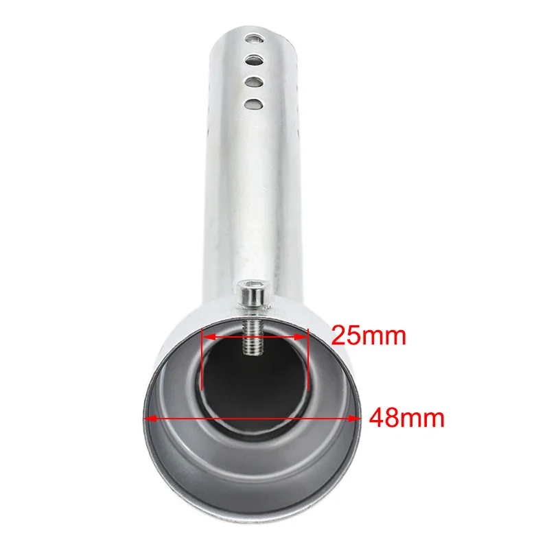 48mm Universal Motorcycle Angled Exhaust Insert Baffle End Can DB Killer Silencer Muffler Elbow 172MM Length