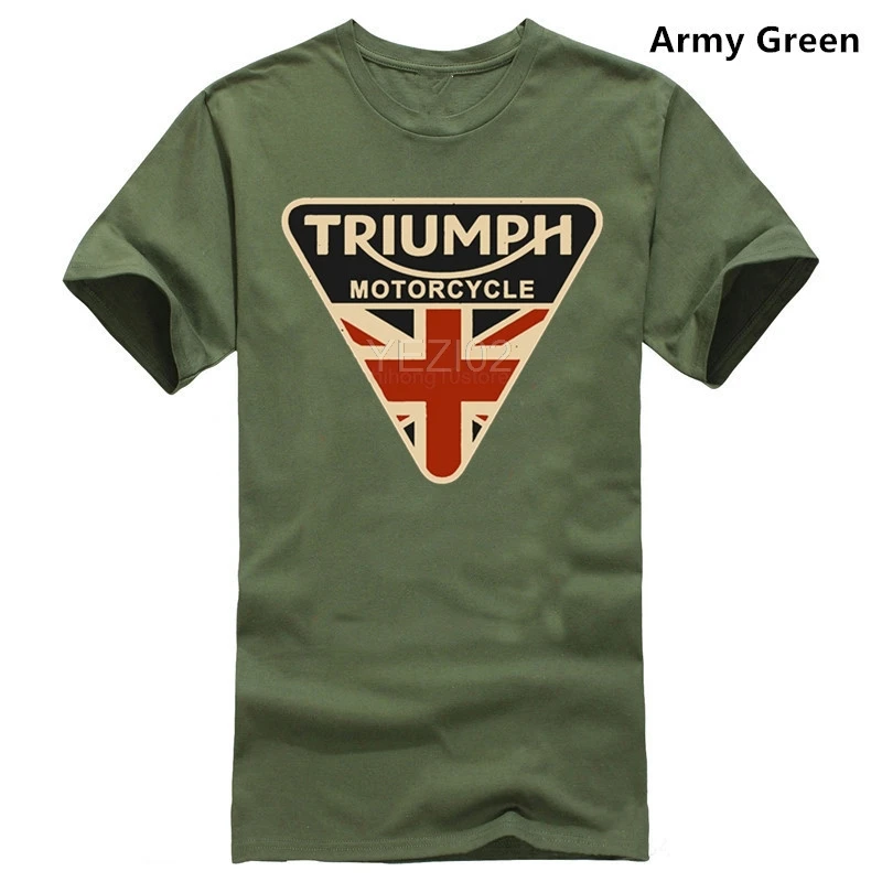 Craked Union Jack Triumph мотоциклетная рубашка Великобритания одежда с флагом Мужская футболка винтажные Топы брендовые подарки на день Святого Валентина - Цвет: army green