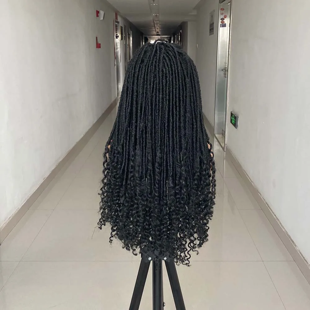 Dreadlock HeadBand Wig Long Curly Braided Twist Dreadlock Wigs Heat Resistant Synthetic Daily Party Replacement Wig for Women