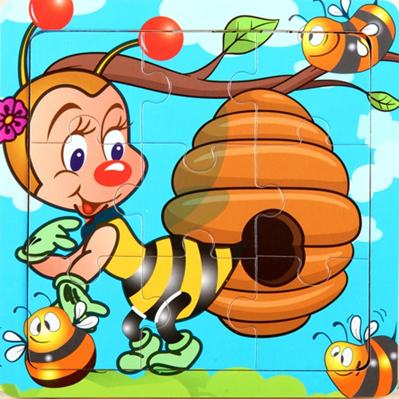 Монтессори детские игрушки деревянные головоломки/мультфильм набор аниме образование деревянная игрушка мультфильм автомобиль морские животные головоломки/детские игрушки подарок