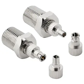

100 Pieces F Female to 2 in 1 TS9/CRC9 Male Adapter RF Nickelplated Straight Connector