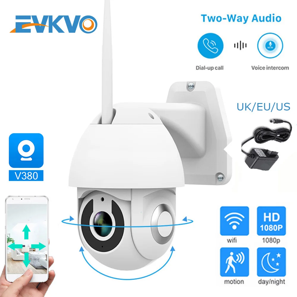 

EVKVO 2019 New 1080P HD IP Camera Wireless WiFi Outdoor IR Night Vision Camera Smart Motion Tracking App Alarm Camera App V380