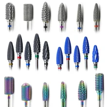 29 тип ногтей сверла для электрической дрели маникюрный станок аксессуар красочные керамические фрезы Радуга карбид вольфрама