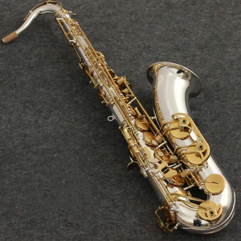 

2019 Silver plating Tenor Saxophone High Quality Sax B flat Tenor saxophone playing professionally paragraph Music Saxophone free