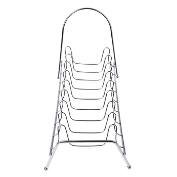 

New Plate Organizer 7 Slots Chrome Plated Dish Racks Countertop Drying Stand