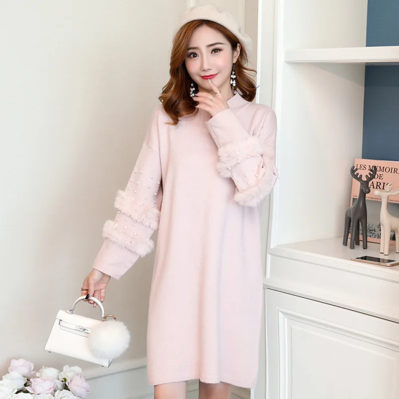 Maternity Sweaters New Long Fashion Maternity Sweater Dress Pregnancy Clothes Winter Dress Women Sweater Dress Pregnant Pullove