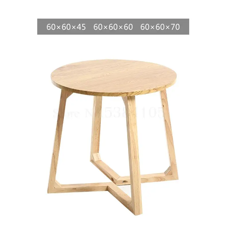 Журнальный столик из твердой древесины в скандинавском стиле, Простой Маленький журнальный столик, небольшой журнальный столик для гостиной, Круглый квадратный столик
