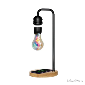 

LED Magnetic Levitation Light Bulb Hover Floating Desk Lamp Magic Black Tech Wireless Charger For Phone Desk Lamps Best Gift