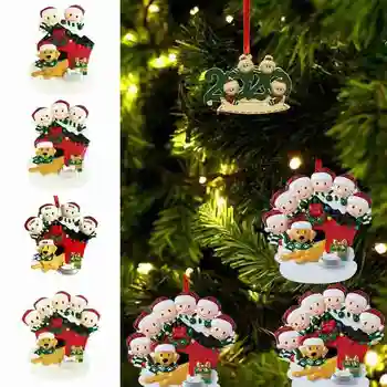 

Xmas Merry Christmas Decorations for Home Tree Personalized DIY Hanging Santa Claus 2020 Quarantine Ornament 2021 Pendants