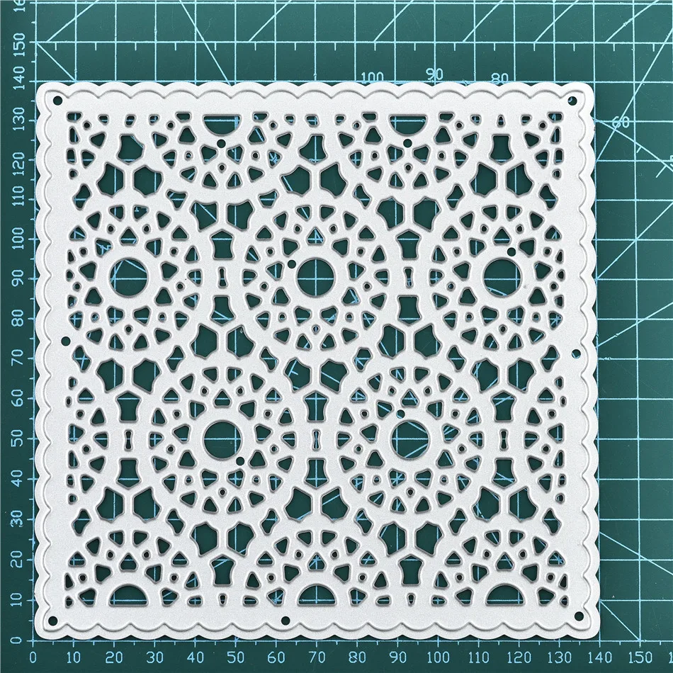 

InLoveArts Flower Square Frame Metal Cutting Dies Lace Background Stencil for DIY Scrapbooking Paper/photo Cards Embossing Dies