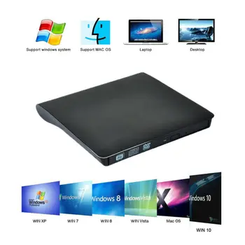 

Slim Portable USB 3.0 Ultra External DVD-RW CD-RW Burner Writer Drive For PC MAC