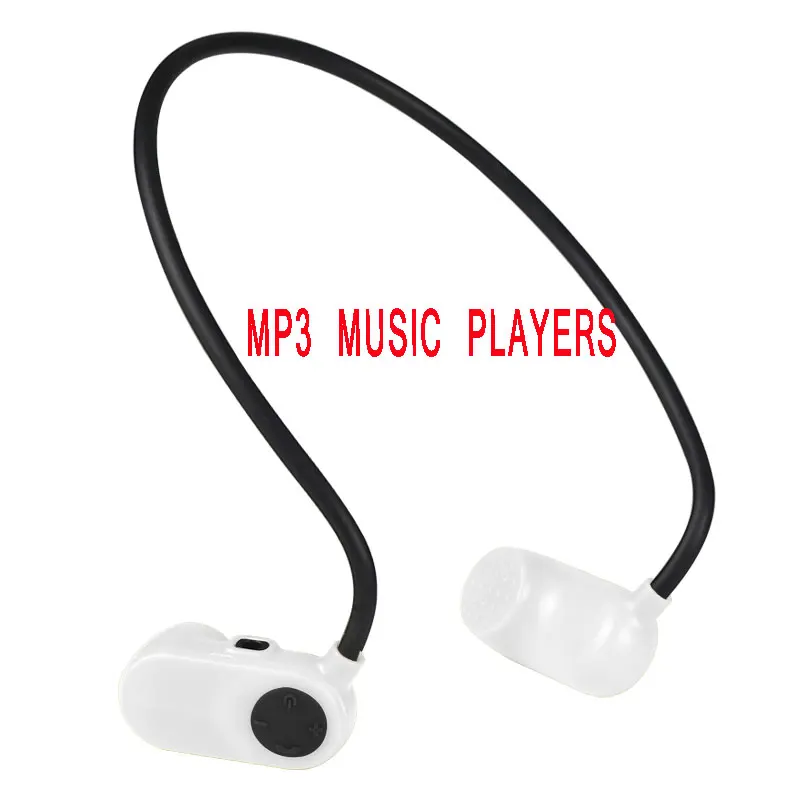 MP3 White Music Players IPX8 Waterproof Swimming Bluetooth 5.0 and Mp3 Player Bone Conduction Headset Hifi Stereo Portable Usb - Цвет: MP3 White