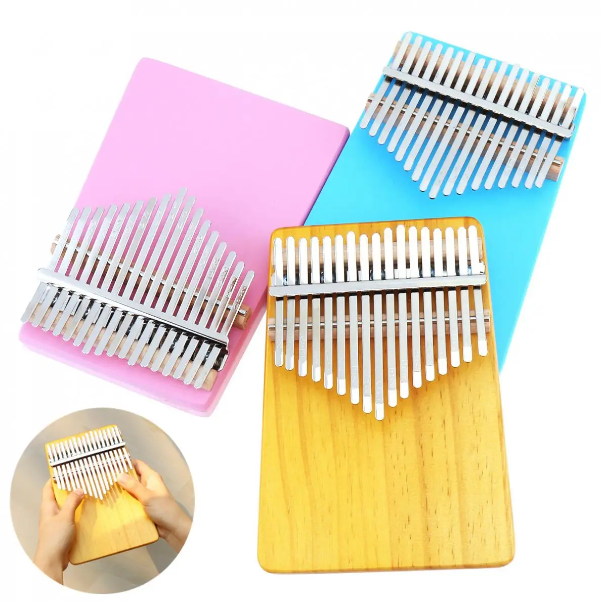 Thumb Piano 17 Key Thumb Piano Kalimba Single Board Pine Mbira Mini