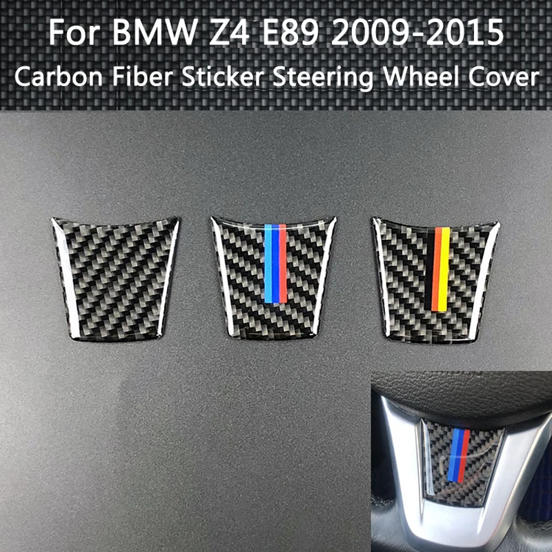 

3 Styling Car Accessories Interior Carbon Fiber Sticker Steering Wheel Cover 3D Emblem Car Stickers For BMW Z4 E89 2009-2015
