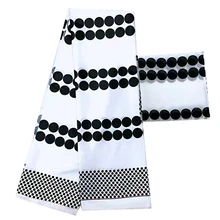 Африканская восковая шифоновая шелковая атласная ткань в белый и черный горошек африканская вощеная ткань принтом 4+ 2 ярдов