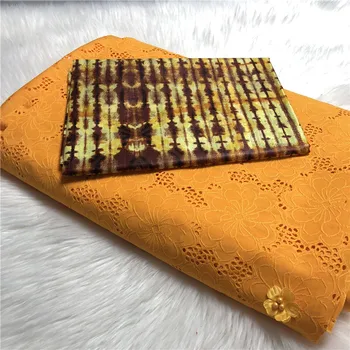 

2.5yards yellow Swiss Voile Lace In Switzerland 2020 high quality 5yards bazin riche fabric guinea brocade fabric for party
