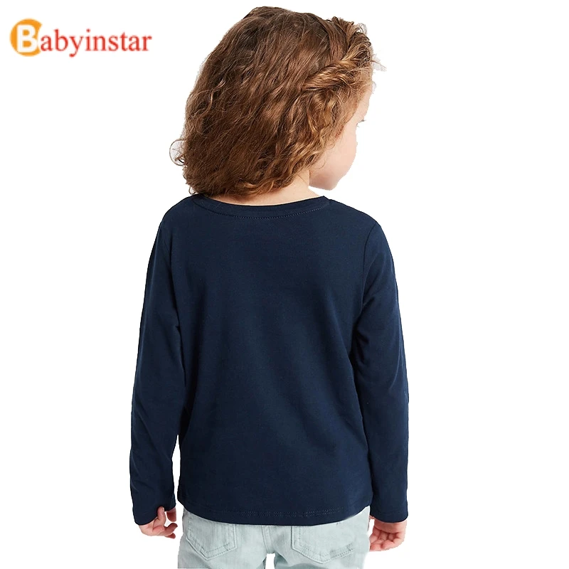 Babyinstar/футболка на день рождения, футболка с радужным принтом для девочек осенняя одежда теплая хлопковая майка Детские футболки для девочек, топы