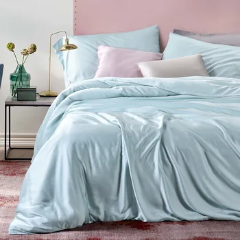 

60 Tencel Four-piece Set Real Silk Soft-Feel Pillow Case Welt Decoration Northern European-Style City Light Luxury Solid Color B