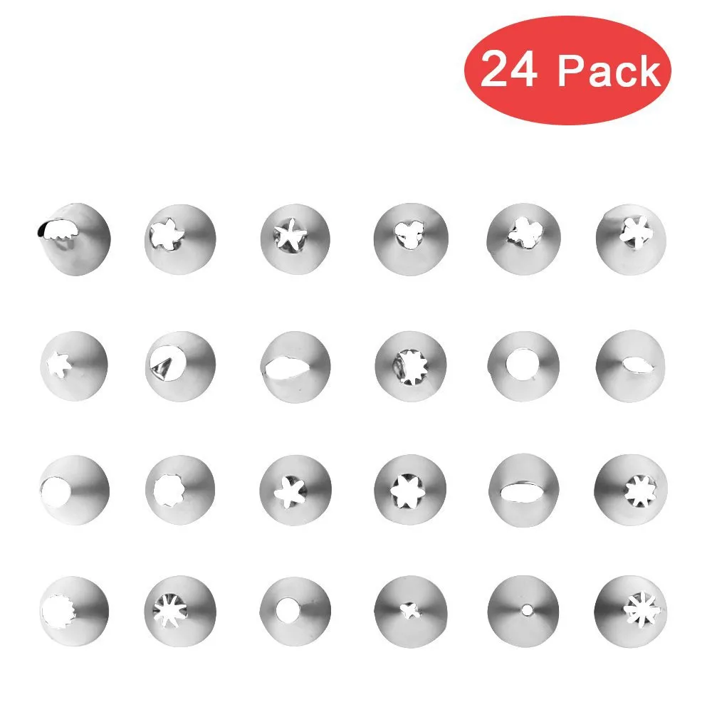 49 PCS Stainless Steel Pastry Nozzles for Cream with Pastry Bag Decorating Cake Icing Piping Confectionery Baking Tool 49 PCS Stainless Steel Pastry Nozzles for Cream with Pastry Bag Decorating Cake Icing Piping Confectionery Baking Tool
