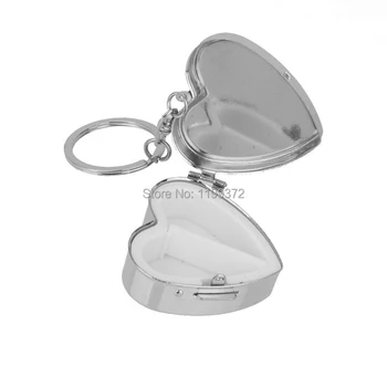 

500pcs Heart Shaped Metal 2 Grid Pill Box boxes Organizer Medicine Container Case Jewellery Storage Pocket Portable Heart Shape
