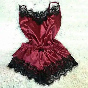 

2020 New Summer Sexy Lace Sleepwear Polyester Ladies Pyjamas Set Femme Pijamas Women Piama Pyjama Bielizna Nocna Sexy Pijamas