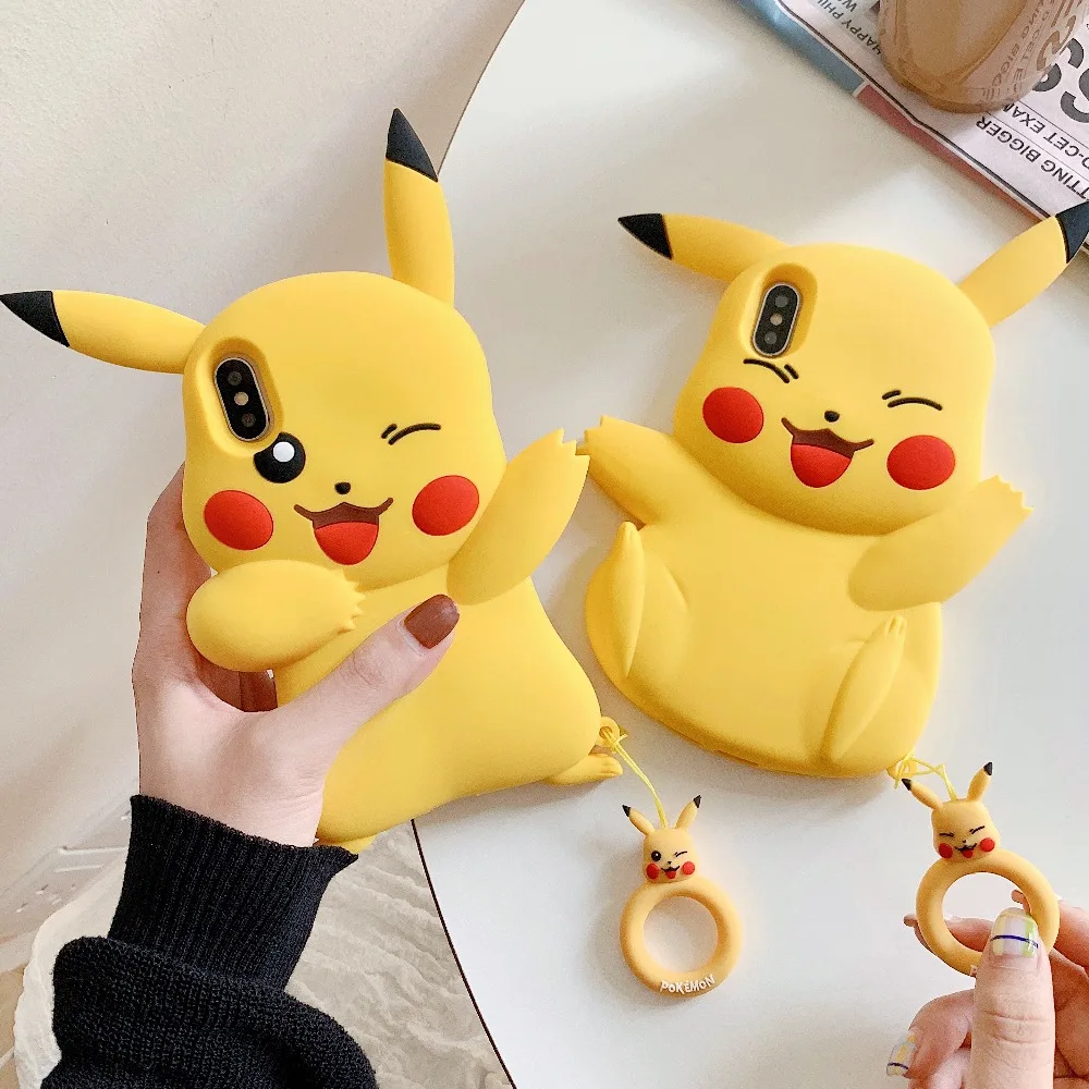 Стиль аниме мультфильм 3D Монстры Покемон Пикачу милый силиконовый чехол-накладка для iPhone 11 Pro MAX XR X XS 6 8 7plus