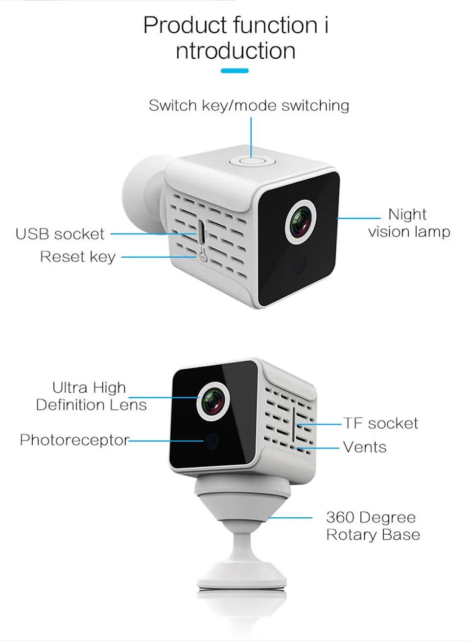 A12 мини камера домашняя камера беспроводной связи WiFi ночного видения 1080P беспроводная камера видеонаблюдения удаленный монитор телефон приложение DVR видеокамера