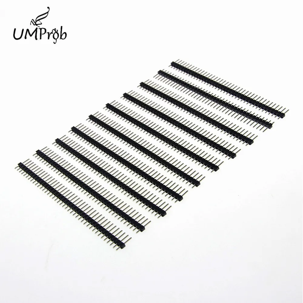 40 Pin 1x40 Single Row Male 2.54 Breakable Pin Header Connector 40pin Strip For Arduino 10PCS