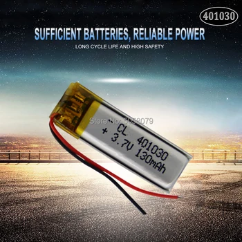 

1pcs 3.7V 130mAh 401030 Lithium Polymer Li-Po li ion Rechargeable Battery cells For Mp3 MP4 MP5 GPS PSP mobile bluetooth