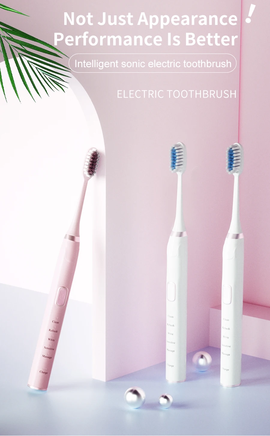 Escova de Dentes Mijia Recarregável Elétrica Ultra Sônica 5 Cabeças Modos 2 Intensidade Vibração 30s Lembrete 2min Temporizador Ipx7 Usb 1 Cheap Escovas de dente elétricas