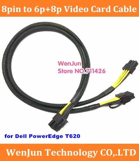 

High Quality black sleeved PSU 8pin to 6pin+8pin GPU Video Card power cable for DELL PowerEdge T620