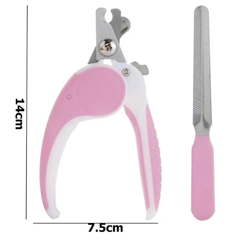 Candy Color Stainless Steel Dogs Cats Claw Nail Clippers Suit with File