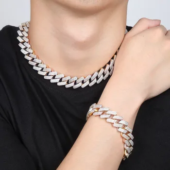 

20mm Cubic Zircon Jewelry Cuban Chain Iced Out Chain Necklaces & Pendants Micro PaveLink Chain Statement Necklace Drop Shipping