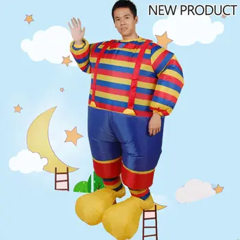 

Adult Halloween Stripes Clown Inflatable Costume Cosplay Party Fancy Dress Props Y1AC