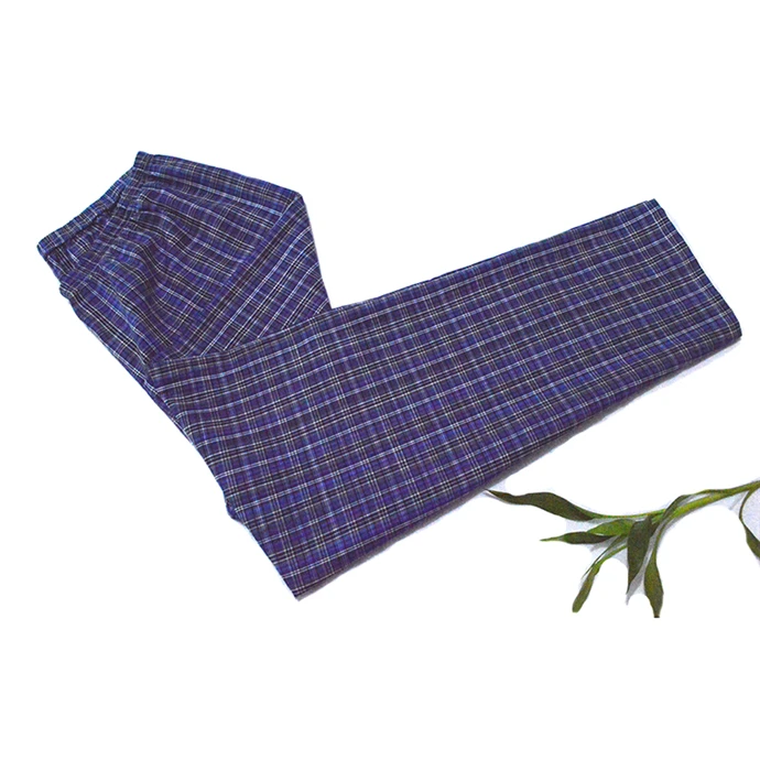 Men's Fancy Plaid Cotton Sleepwear Trousers Display Angle