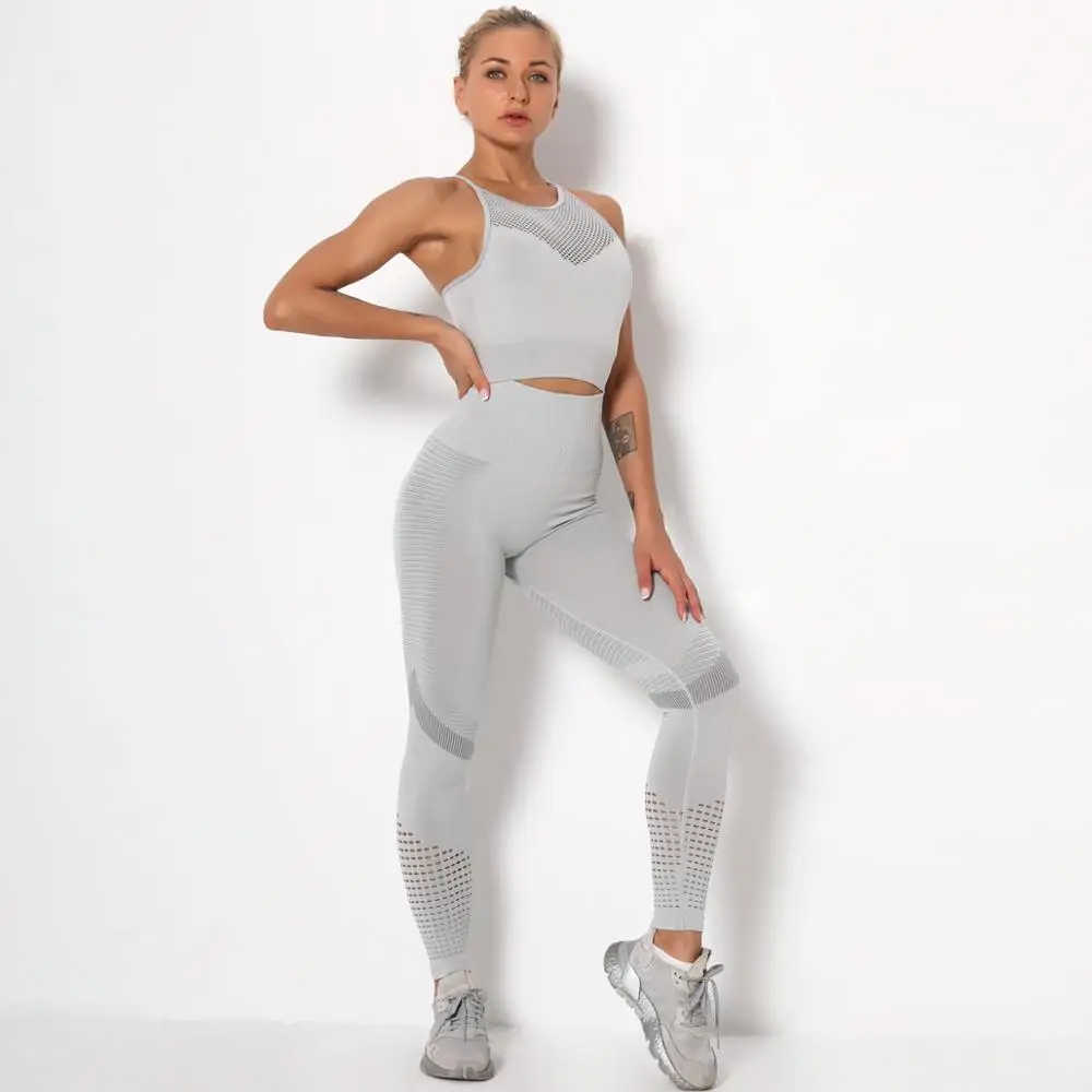 

Seamless Yoga Set Quick-Drying Running Clothes Professional Sports Legging Fitness Pants Gym Bra Workout Top Suit For Women