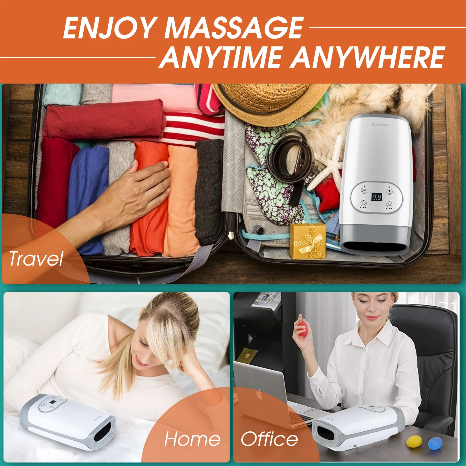 Ηλεκτρική συσκευή μασάζ χεριών με συμπίεση θερμότητας αέρα, μασάζ παλάμης, ομορφιά, δάχτυλο, καρπός, σπα, χαλάρωση, ανακούφιση πόνου, φροντίδα χεριών, το καλύτερο δώρο_voghion.com