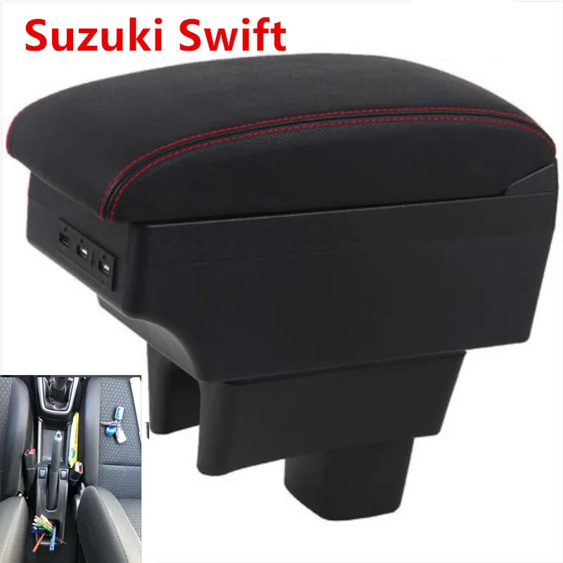Для Suzuki Swift подлокотник коробка Универсальная автомобильная центральная консоль Модификация аксессуары двойной поднятый с USB 2005