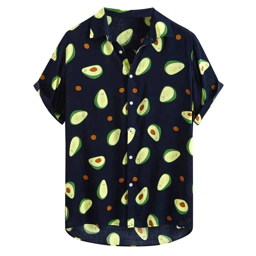 

Mens Funny Printed Turn Down Collar Blouse Colorful Creative Plus Size Short Sleeve Casual Shirts Streetwear Harajuku #BL4